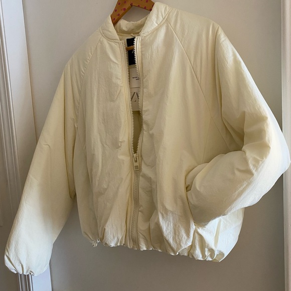 water repellent oversizes bomber jacket ecru - Picture 12 of 14